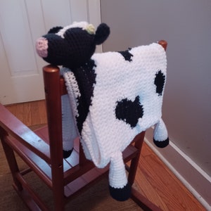 Foldable Crochet Cow Blanket