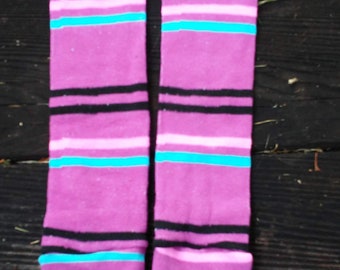 Purple Stripe Leg Warmers