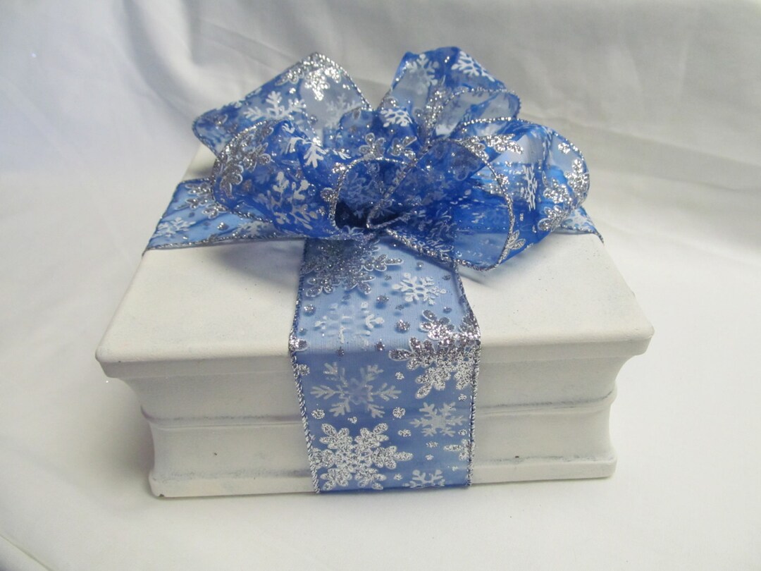 Blue Ribbon Block Large Lighted Glass Block With Blue Ribbon - Etsy