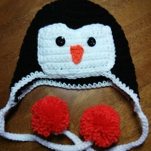 Crocheted Penguin Hat - Custom Sized
