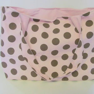 Large Pink and Brown Tote Bag