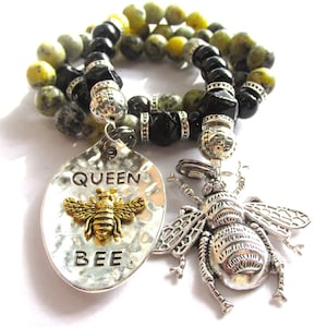 Artemis Goddess of Bees Devotional Beads Pagan Prayer Beads Altar Beads Witches Ladder Ritual Beads Bee Jewelry Sabbat Beads Fertility