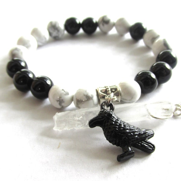 Morrigan Hooded Crow Beaded Bracelet Devotion Bracelet Wrist Mala Protection Bracelet Magical Gift Empowerment Witchcraft