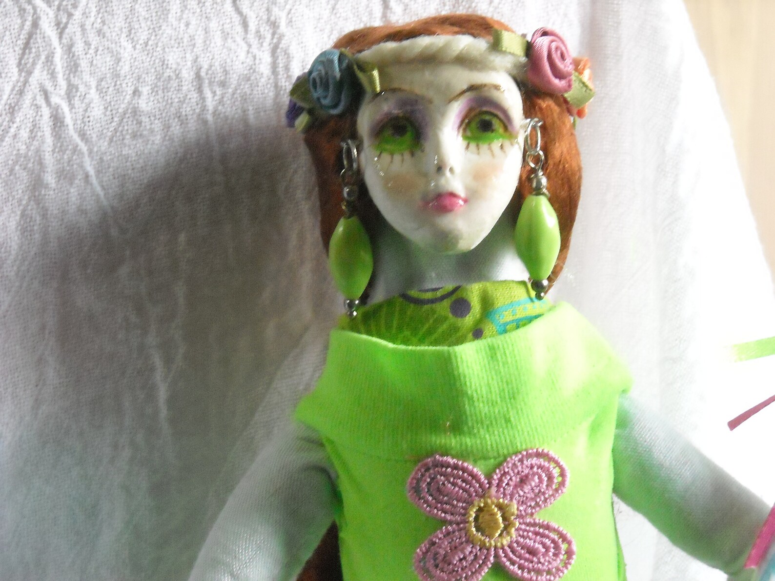 Handmade Sixties Retro Cloth Hippie Doll Peace Doll Flower | Etsy