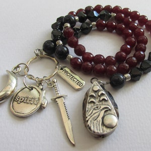 Morrigan Devotional Beads Spirit Beads Pagan Prayer Beads Witches Ladder Goddess Prayer Beads Witchcraft Spiritual Beads Meditation Beads