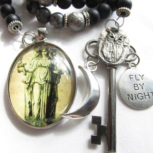 Greek Goddess Hecate Devotional Beads Pagan Prayer Beads Witches Rosary Witches Ritual Beads Meditation Beads Altar Tool Witches Stepladder