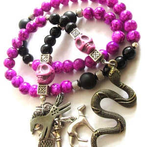 Hades Greek God of the Underworld Devotional Beads Pagan Prayer Beads Ritual Beads Hellenic Protection Beads Black Rosary Witchcraft