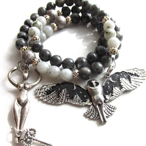 Greek Goddess Hecate Devotional Beads Pagan Prayer Beads Witches Rosary Witches Ritual Beads Meditation Beads Altar Tool Witches Stepladder