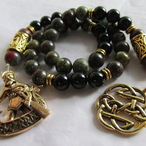 Norse God Njord Devotional Beads Viking Jewelry Pagan Prayer Beads Heathen Asatru Ancestor Beads Witches Ladder Ritual Beads Altar Beads