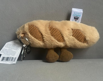 Jellycat Amuseables Baguette Plush Keychain – Bread Bag Charm Soft Toy BNWT Food Plush Keyring