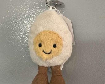 Kawaii Egg Plush Keyring – Smiling Egg Bag Charm Gift