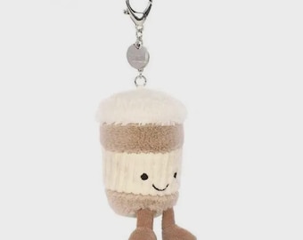 Amuseables Coffee-To-Go Bag Charm Jellycat Plush Keychain Coffee Cup Accessory