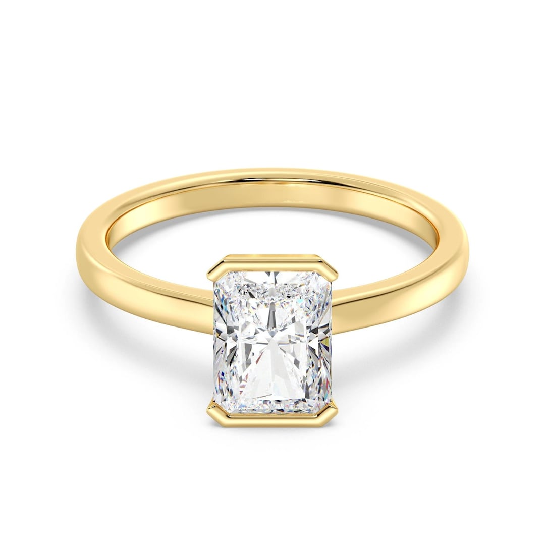 IGI Certified Radiant Cut Lab Grown Diamond 2 CT Solitaire Engagement ...