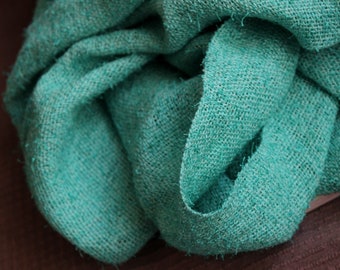Light Emerald scarf. Hand woven scarf, viscose scarf, women wrap, summer yarn, fashionable turquoise emerald green scarf, fashion yarn