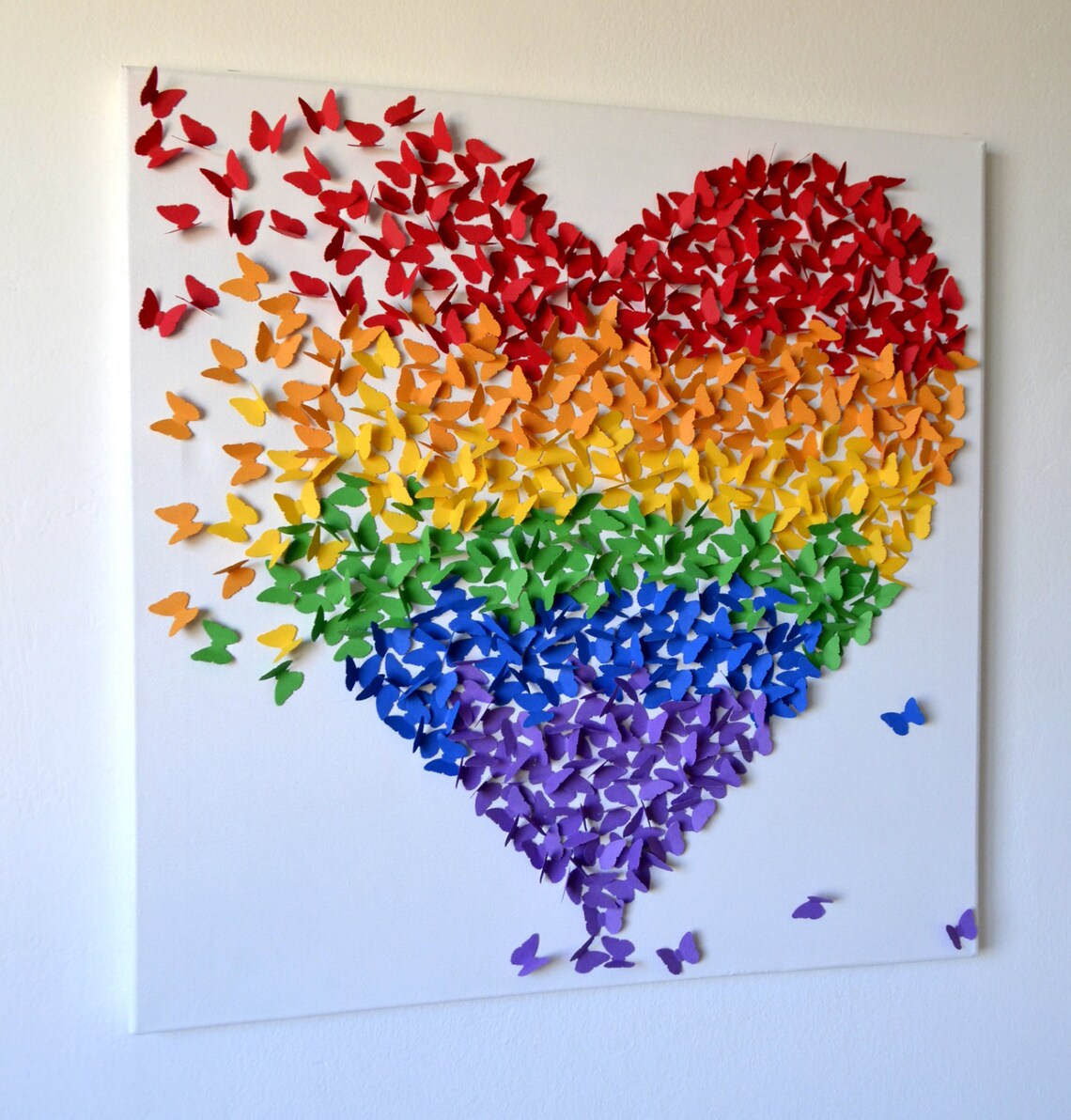 Schmetterling Holzschild Für Kinderzimmer - Regenbogenfarben Mit Motivationsspruch