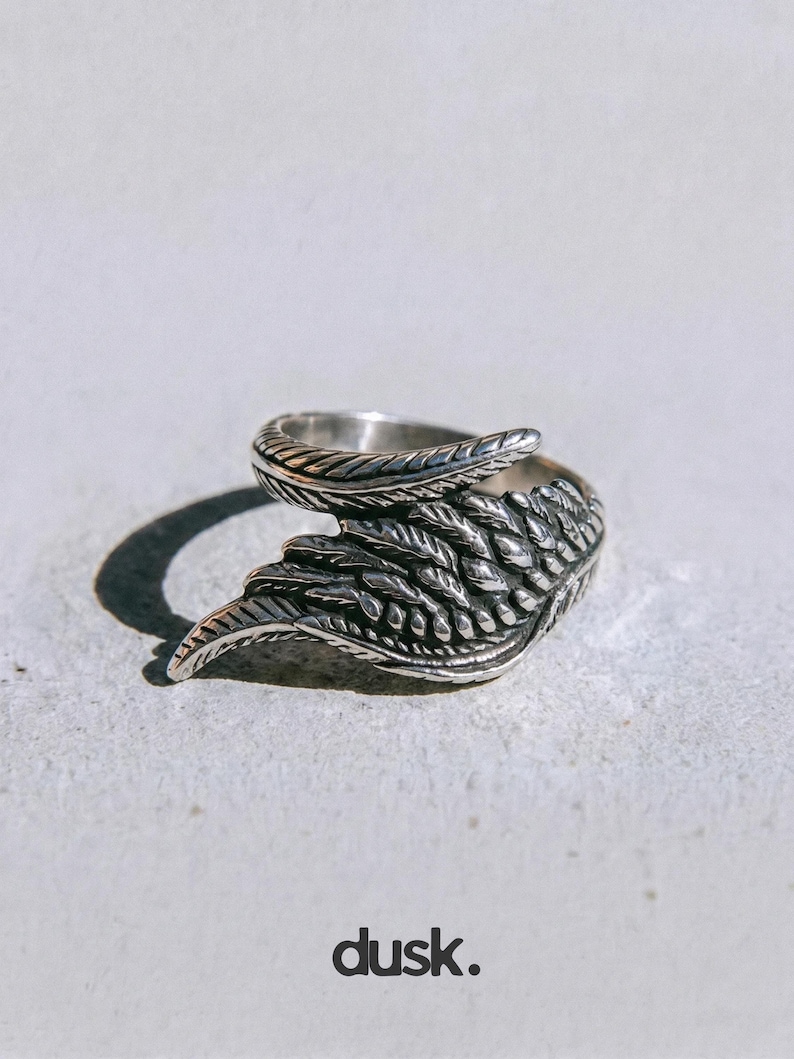 Angel Wings Ring | Stainless Steel Jewelry | Feather Wrap Ring | Silver Angel Wing Jewelry | Gift for Him | Gift for Her
