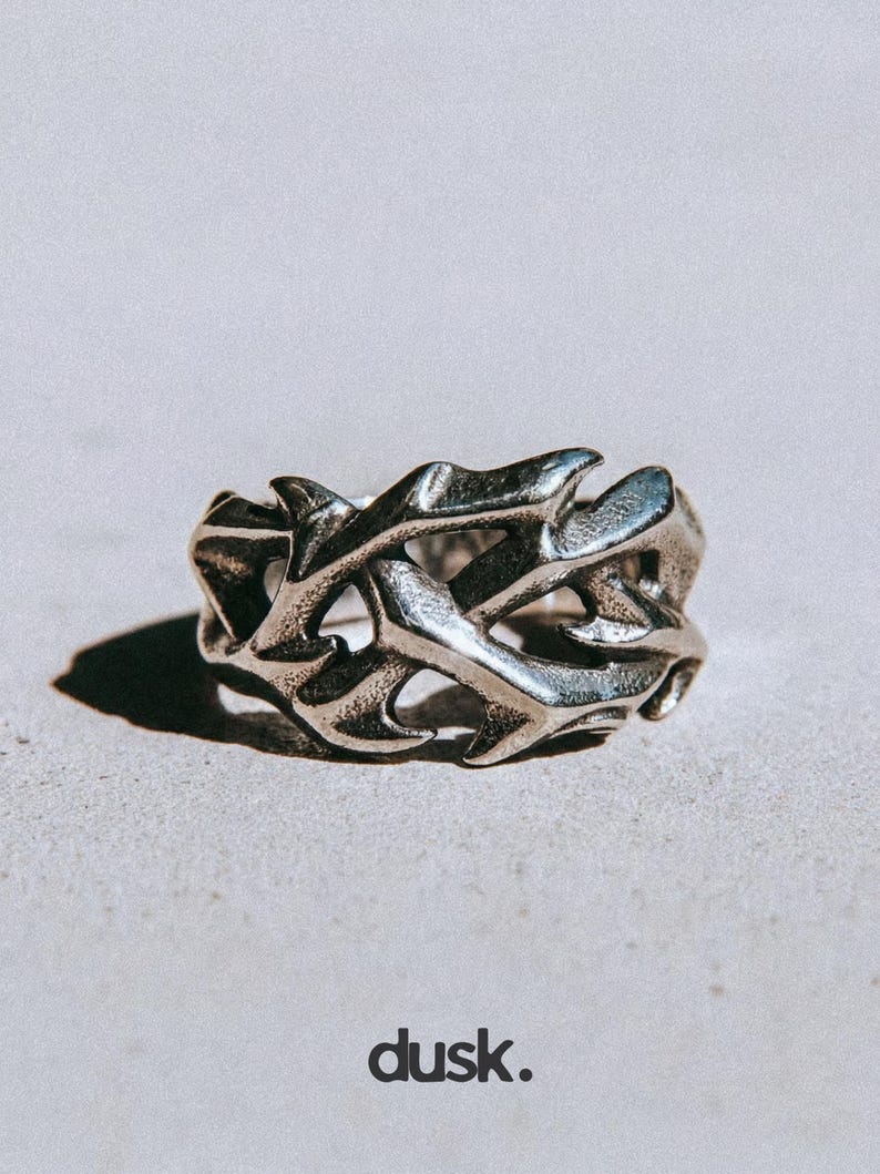 Gothic Thorn Ring | Vine Statement Ring | Stainless Steel Twisted ...