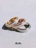Silver Anxiety Ring | Fidget Spinner Band | Minimalist Jewelry | Titanium Steel for Anxiety Relief | Gemstone Ring