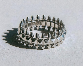 Anello con punte in argento sterling / Gioielli con punte / Anello gotico con punte / Gioielli fatti a mano / Anelli da uomo / Anello da donna / Anello gotico