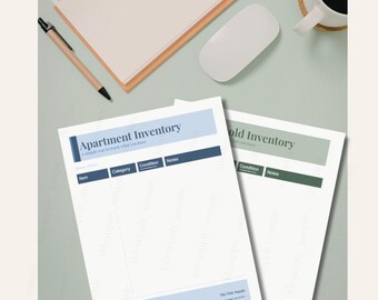 Home Inventory Printable | Household, Apartment Tracker (PDF Download)