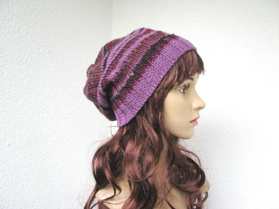 womens purple beanie hats