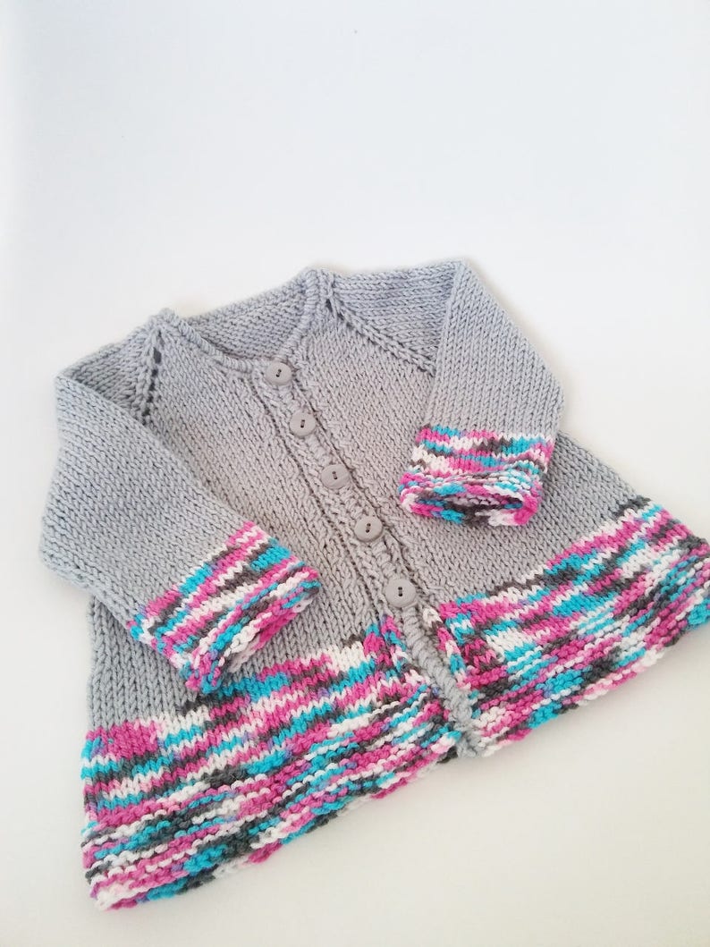 Knit baby gray dress and sweater set for baby girls 18 Etsy