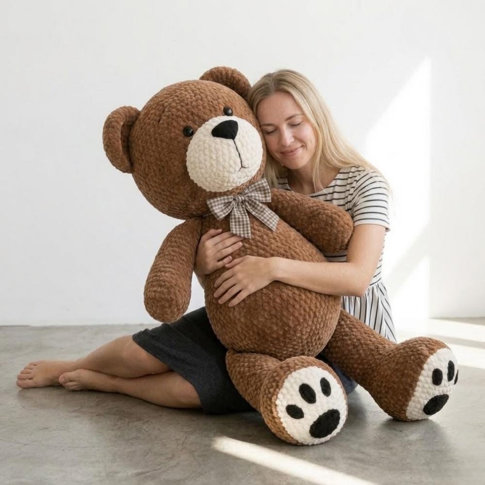 Giant Teddy Bear Crochet Pattern | Chunky Amigurumi Plush Toy Tutorial ...