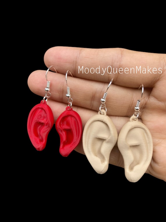 3D Printed Ear Earrings / Keychain – Quirky Jewellery - 3D Print .STL Files - Printable Models