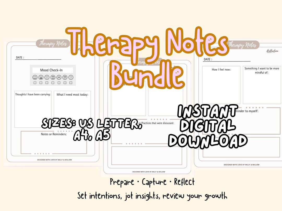Mental Health Worksheets | Therapy Notes & Journal Prompts | Self ...