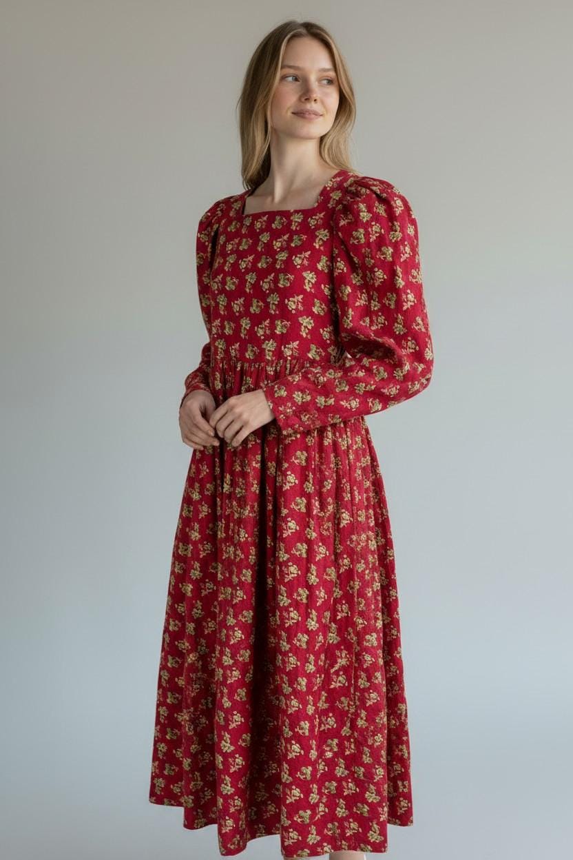 fitted lace wedding dress 80s Matsuda Wool Maxi Dress main image 1