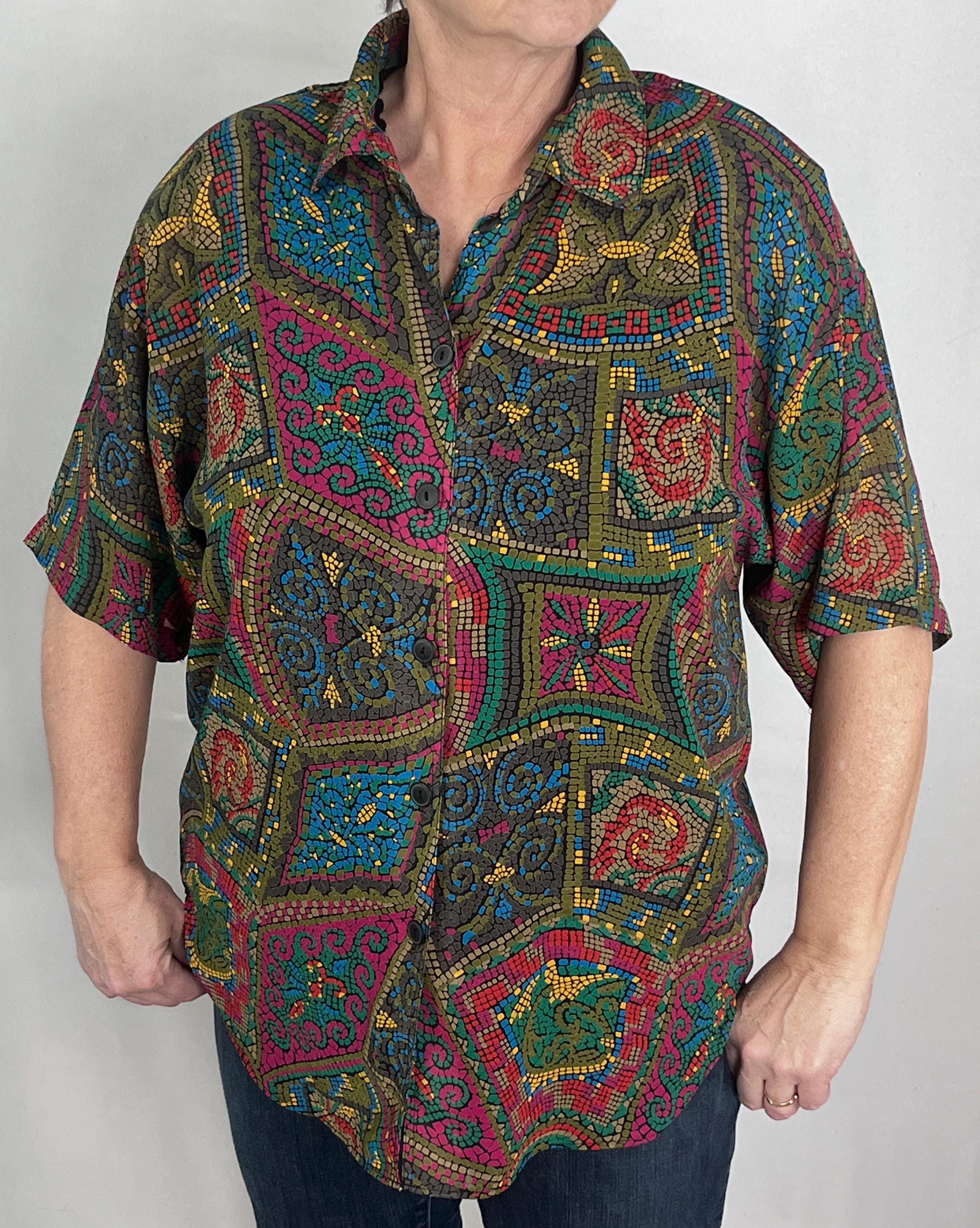 90s Geometric Polo - Etsy