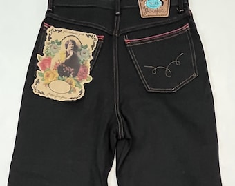 JouJou Vintage NWT Black Denim Barrel Leg Jeans • Y2K High Rise Deadstock USA Made