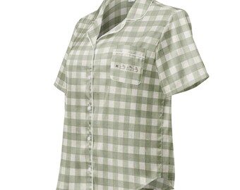 All-over print women’s short sleeve pajama top