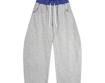 Plaid Waistband Barrel Sweatpants