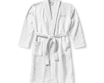 Embroidered Bunnies Shawl Robe
