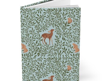 Woodland Fawn and Fox Pattern Journal Hardcover