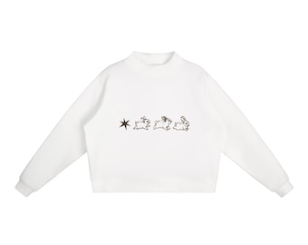 Essential Fleece Mock-Neck Crew Sweatshirt