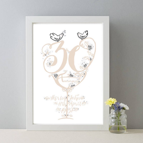 30 Hochzeitstag Papierservietten 2 Lagig Partycity De