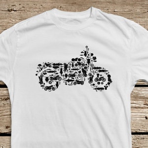 SALE! Motorcycle Collage of Bikes, Choppers, Dirt Bikes and Parts - Men's Cotton T Shirt