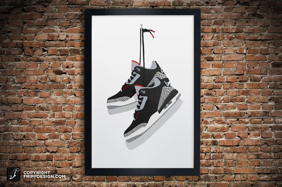 Jordan 3 top black cement goat