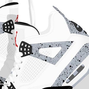 K&ouml;nnte beinhalten: Ein Paar wei&szlig;e und graue Sneaker mit schwarzen Akzenten. Die Sneaker haben ein gesprenkeltes Design und ein Mesh-Obermaterial.