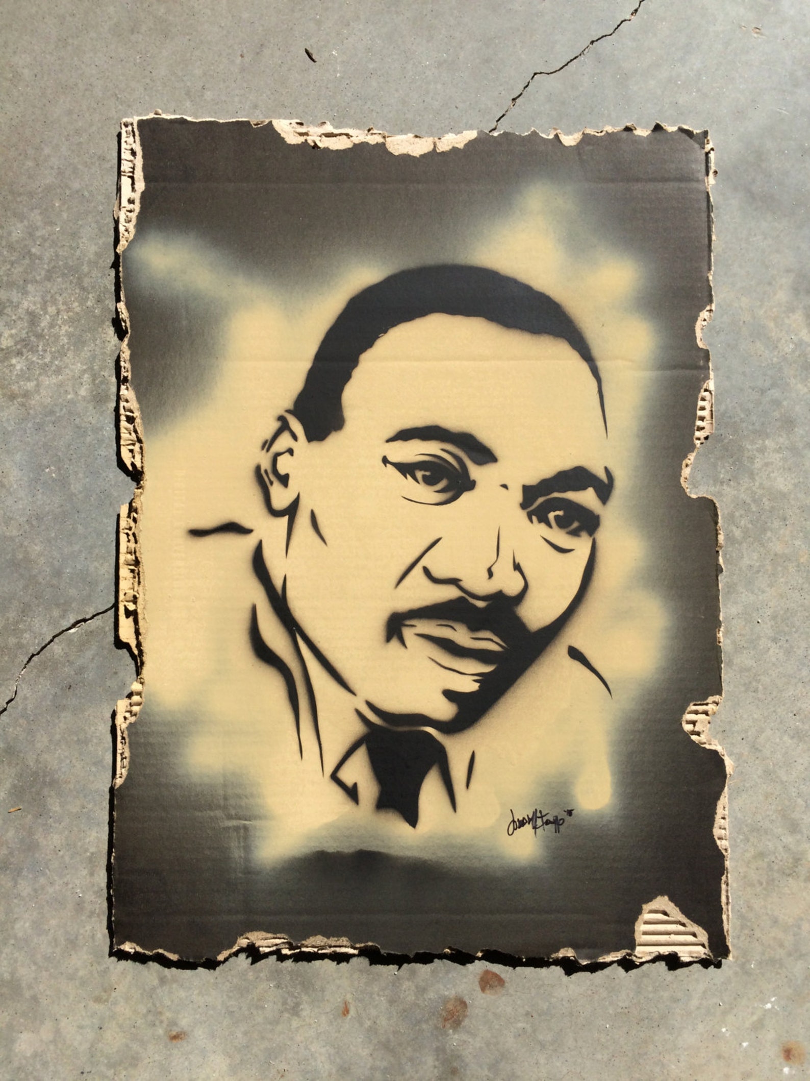 Martin Luther King Stencil Graffiti Painting MLK Day, Civil Rights