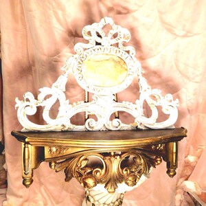Hand-Painted Conch Shell Wall Shelf: French Nordic Design, Hallmarked Italy