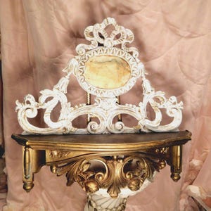 Hand-Painted Conch Shell Wall Shelf: French Nordic Design, Hallmarked Italy