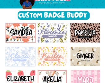 Custom Horizontal Badge Buddy | Personalized Nurse Name Tag, RN Laminated Card