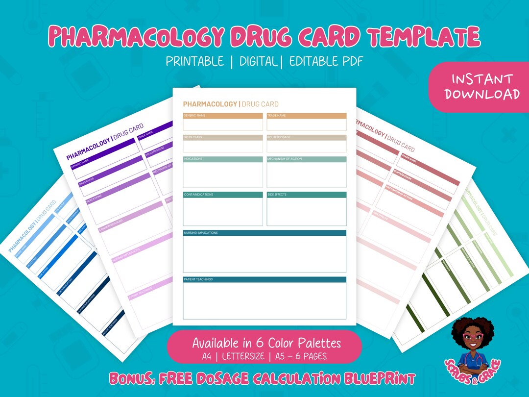 Pharmacology Drug Card Template, Nursing School Study Guide, Medication ...