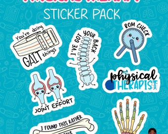 Stickers de physiothérapie | Cadeau drôle PT | Vérification de l'amplitude des mouvements, ceinture de sécurité, décalcomanies en vinyle pour humérus