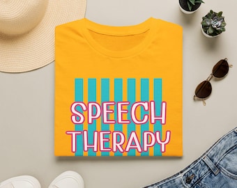 T-shirt pour orthophonie | Motif à rayures rétro