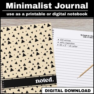Motivational Journal with Witty Phrases Minimal Notebook Writing Gift Gift for Her