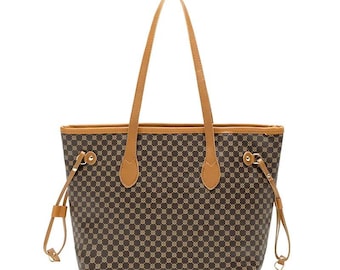 Klassieke bruine draagtas met monogram